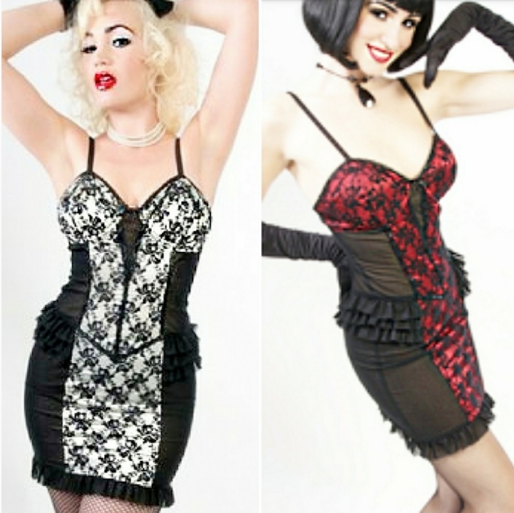 Lip Service Black & White Lace and Lip Service Black & Red Lace Mini Dresses